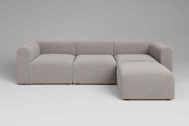 Aura - 3 Piece with Footstool - Rearrangeable Modular Sofa, Boucle / Mink - image 1
