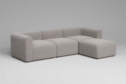 Aura - 3 Piece with Footstool - Rearrangeable Modular Sofa, Boucle / Mink - thumbnail 5