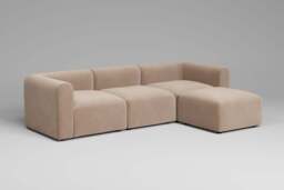 Aura - 3 Piece with Footstool - Rearrangeable Modular Sofa, Boucle / Mink - thumbnail 6
