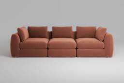 Zen - 3 Piece - Rearrangeable Modular Sofa, Soft Touch Velvet / Cinnamon / Standard Back Cushions - thumbnail 1
