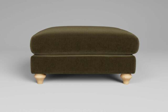 Daydream - Footstool (Large), Luxe Woven Velvet / Forest Green