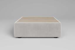 Aura - Oak Coffee Table - Rearrangeable Modular Sofa - Cotton Blend Bisque - thumbnail 5