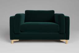 Fusion - Loveseat, Soft Touch Velvet / Bottle Green