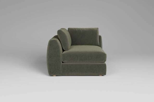 Zen - All-in-one - Corner, left & right arm, Luxe Woven Velvet / Pine / Standard Back Cushions - image 1