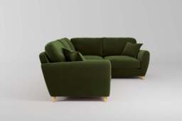 Cloud Nine - Small Corner Sofa, Soft Touch Velvet / Avocado - thumbnail 2