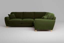 Cloud Nine - Small Corner Sofa, Soft Touch Velvet / Avocado - thumbnail 1
