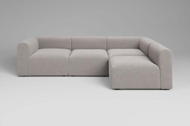 Aura - 4 Piece Open End - Rearrangeable Modular Sofa, Basket Weave / Sand - image 1