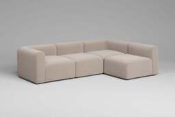Aura - 4 Piece Open End - Rearrangeable Modular Sofa, Basket Weave / Sand - thumbnail 4
