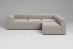 Aura - 4 Piece Open End - Rearrangeable Modular Sofa, Basket Weave / Sand - thumbnail 1