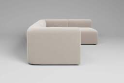 Aura - 4 Piece Open End - Rearrangeable Modular Sofa, Plush Chenille / Chalk - thumbnail 2