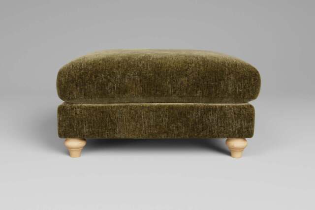 Serenity - Footstool (Large), Soft Woven Chenille / Olive - image 1