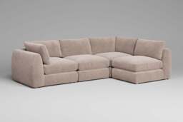 Zen - 4 Piece Corner - Rearrangeable Modular Sofa, Cotton Blend / Bisque / Standard Back Cushions - thumbnail 7