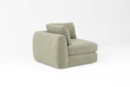 Zen - All-in-one - Corner, left & right arm, Cotton Blend / Jade / Full-Width Back Cushions - thumbnail 3
