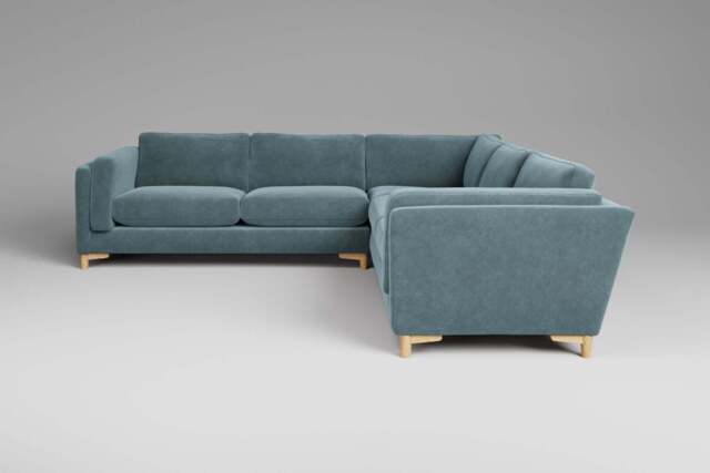 Fusion - Large Corner Sofa, Cotton Blend / Topaz - image 1