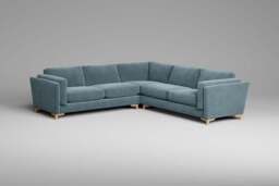 Fusion - Large Corner Sofa, Cotton Blend / Topaz - thumbnail 2