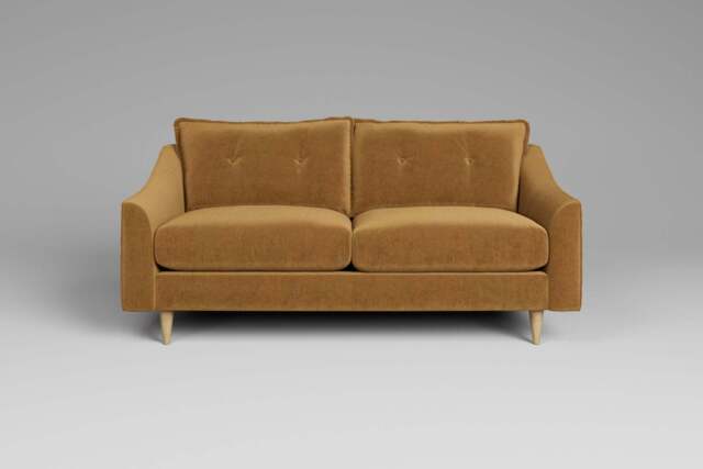 hush - 3 Seater Sofa, Luxe Woven Velvet / Old Gold