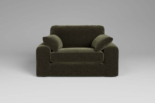 7th Heaven Maxi - Loveseat, Plush Chenille / Woodland Green