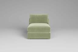 Zen - Armless Piece, Brushed Wool Feel / Sage / Standard Back Cushions - thumbnail 4