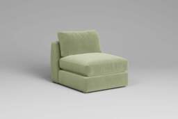 Zen - Armless Piece, Brushed Wool Feel / Sage / Standard Back Cushions - thumbnail 5