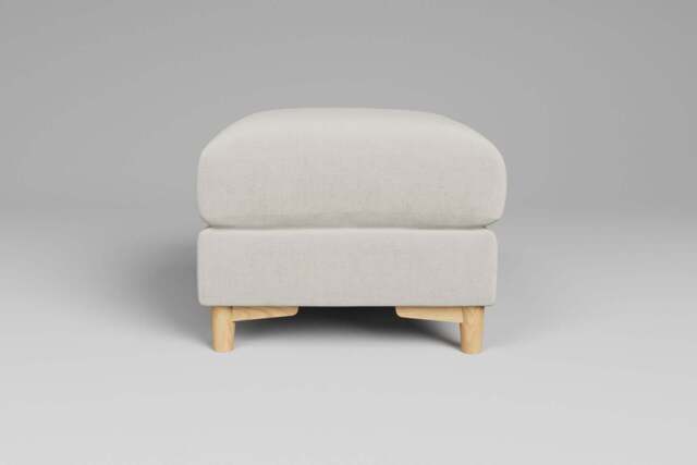 Fusion - Footstool (Small), Luxe Woven Velvet / Snow - image 1