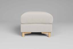 Fusion - Footstool (Small), Luxe Woven Velvet / Snow - thumbnail 1