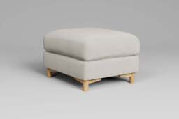 Fusion - Footstool (Small), Luxe Woven Velvet / Snow - thumbnail 2