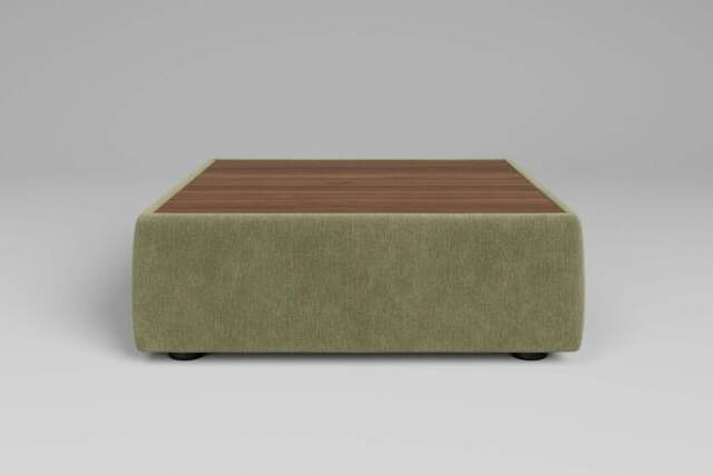 Utopia - Coffee Table - Rearrangeable Modular Sofa, Walnut / Cotton Blend / Jade - image 1