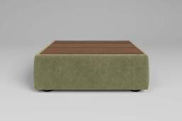Utopia - Coffee Table - Rearrangeable Modular Sofa, Walnut / Cotton Blend / Jade - thumbnail 1