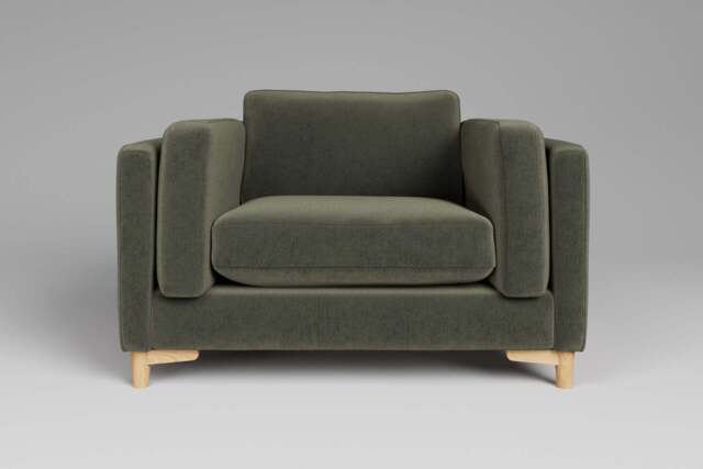 Fusion - Large Chair, Luxe Woven Velvet / Pine - image 1