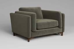 Fusion - Large Chair, Luxe Woven Velvet / Pine - thumbnail 3