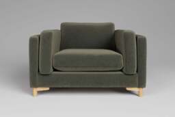 Fusion - Large Chair, Luxe Woven Velvet / Pine - thumbnail 1