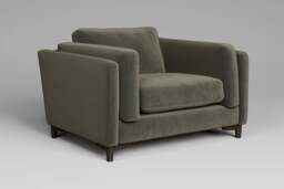 Fusion - Large Chair, Luxe Woven Velvet / Pine - thumbnail 4