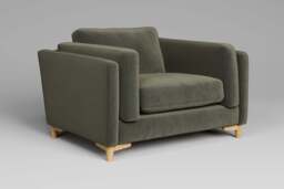 Fusion - Large Chair, Luxe Woven Velvet / Pine - thumbnail 2
