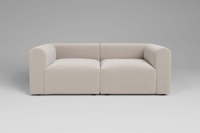 Aura - 2 Piece - Rearrangeable Modular Sofa, Plush Chenille / Chalk - image 1