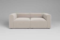 Aura - 2 Piece - Rearrangeable Modular Sofa, Plush Chenille / Chalk