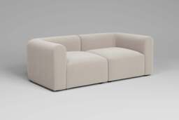Aura - 2 Piece - Rearrangeable Modular Sofa, Plush Chenille / Chalk - thumbnail 3
