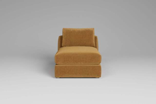 Zen - Armless Piece, Luxe Woven Velvet / Old Gold / Standard Back Cushions