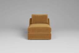 Zen - Armless Piece, Luxe Woven Velvet / Old Gold / Standard Back Cushions
