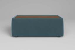Utopia - Side Table - Rearrangeable Modular Sofa, Walnut / Soft Touch Velvet / Sea Green