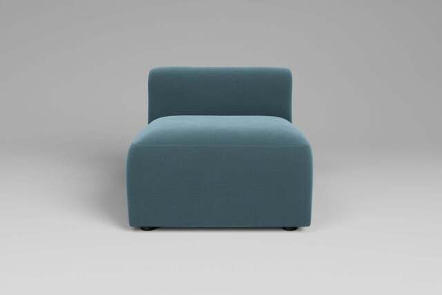 Aura - Armless Piece - Rearrangeable Modular Sofa, Soft Touch Velvet / Sea Green