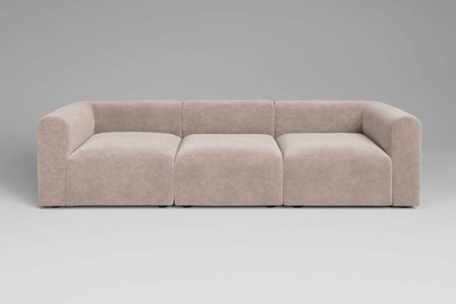 Aura - 3 Piece - Rearrangeable Modular Sofa, Cotton Blend / Bisque - image 1
