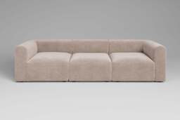 Aura - 3 Piece - Rearrangeable Modular Sofa, Cotton Blend / Bisque - thumbnail 1