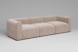 Aura - 3 Piece - Rearrangeable Modular Sofa, Cotton Blend / Bisque - thumbnail 2