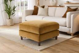 Fusion - Footstool (Medium), Luxe Woven Velvet / Old Gold - thumbnail 3