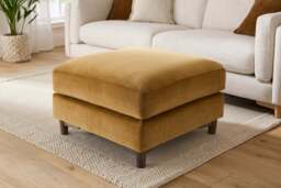 Fusion - Footstool (Medium), Luxe Woven Velvet / Old Gold - thumbnail 2