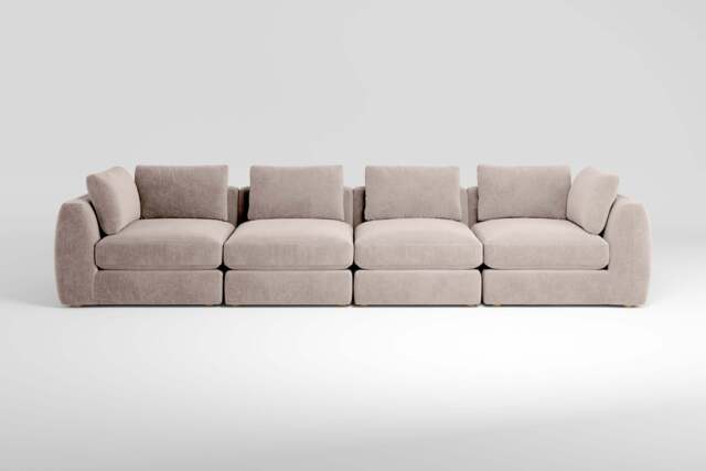 Zen - 4 Piece - Rearrangeable Modular Sofa, Cotton Blend / Bisque / Standard Back Cushions - image 1