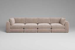 Zen - 4 Piece - Rearrangeable Modular Sofa, Cotton Blend / Bisque / Standard Back Cushions - thumbnail 6