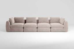 Zen - 4 Piece - Rearrangeable Modular Sofa, Cotton Blend / Bisque / Standard Back Cushions - thumbnail 1
