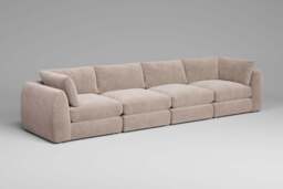 Zen - 4 Piece - Rearrangeable Modular Sofa, Cotton Blend / Bisque / Standard Back Cushions - thumbnail 7