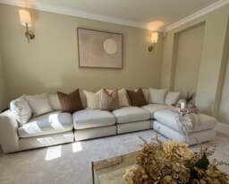 Zen - 4 Piece - Rearrangeable Modular Sofa, Cotton Blend / Bisque / Standard Back Cushions - thumbnail 3
